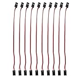 Haofy 10 Stück 3-poliges Servo-Verlängerungskabel, Langlebige Messingkern-Verbindungsleitung für Modellauto-Servotreiber, Flugzeug- und Hubschrauber-Servo-Verbindung (200 mm Buchse auf Buchse)