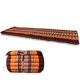 Oriental Galerie Kapok Yogamatte Liegematte Rollmatte Rollmatratze Thaimatte Yoga Matte Liege Kapokmatte Baumwolle Orange Rot 200 x 50 cm