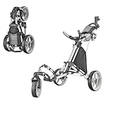 CaddyTek Unisex – Erwachsene CaddyLite ONE-Swivel V8, Silver Golf-Push-Cart, Silber, Version 8