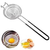 Eigelbtrenner,Eiertrenner Edelstahl Egg White Separator Mit Griffen Eidotter-Trenner Teiler Filter Egg Separator Leicht zu Reinigender für Küche Backwerkzeug