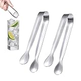 2er-Set Edelstahl-Küchenzange, professionelle Kochpinzette, Eiswürfelzange, Zuckerzange, Metallzange, Servierzange für Eiswürfel, Dessert, Buffet, Picknick, Hochzeit, Bar, Party, Buffet (11 cm)