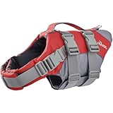 HUNTER MOSS Schwimmweste, Schwimmhilfe für Hunde, Haltegriff, reflektierend, L, rot
