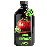 Homegrow24 Tomaten Dünger, Dünger für alle Tomatenpflanzen, 500 ml, Vitalstoffkomplex mit effektiven Mikroorganismen und organischer Pflanzenkohle, 100% Natürlich, für üppiges Wachstum