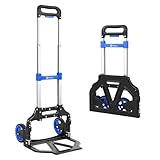Sekey Sackkarre Klappbar 80 kg—Ultraleicht nur 3,5 kg, 3-Stufen Höhenverstellbar & Sekunden-Faltung, Aluminium Transportwagen mit TPR-Rädern & ergonomischem Griff