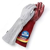 LAUTER SCHUTZ ® DORNENSICHERE Rindsleder Handschuhe -Mit Rückennaht für Bewegungsfreiheit und Komfort (M, Braun)