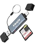 Vanja SD Kartenleser USB C, Dual USB 3.0 Stecker Micro SD Adapter Kartenlesegerät für SD, SDHC, SDXC, TF | Kompatibel mit iPhone 17/16/15, Android, Windows/macOS