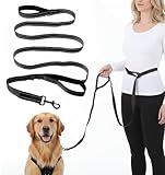 Freihändige Hundeleine, 8.2ft Freihandleine Hund mit Einstellbargriff für Welpen, Kleine & Mittlere Hunde, Crossbody Taille Leine für Laufen, Joggen, Schwarz