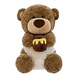 JINGLING Plüschbär, Honigbär – niedlicher Teddybär mit Topf – niedlicher Teddybär aus Plüsch, superweich, handgefertigt für Jungen, Mädchen,