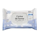 Corine de Farme - Change Water Essential Baby Wipes x70 - Vegetable Fibre Toiletry Product - 99% Ultra-Purified Water - Hygiene from Birth - Resealable Hood