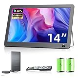 DESOBRY Neue Fernseher 14,2 Zoll Kleiner Fernseher 1080P, Mobiler TV mit DVB-T2 Tuner, USB HDMI AV-Eingang, Portable Auto tv für Camping, Wohnmobil, küchen