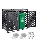 VEVOR Mülltonnenbox, 2X 240 L Mülltonnenhaus, Müllcontainer, Mülltonnenverkleidung, abschließbarer Mülltonnen-Aufbewahrungsschuppen, für Mülltonne, Garten, Hinterhof und Terrasse