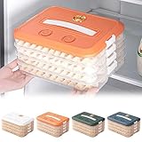 Dumpling Storage 4 Layer Knödelbox mit Deckel Dumpling Storage Behälter Gefrierbehälter für Kühlschrank Stapelbarer Keksbehälter Luftdichte mit Recoder Aufbewahrungsbox für Lebensmittel-01
