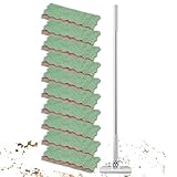 No-Wash-Bodenwischer – Flachwischer-Set mit langem Griff, 10 Wiederverwendbare Tücher mit einfacher Staubreinigung, Küche, Schlafzimmer, Wohnzimmer, Toilette, Arbeitsplatte, Schreibtisch, , Gla