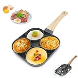RANJIMA Spiegeleipfanne, Pancake Pfanne 4 Loch Augenpfanne Antihaft-Aluminium Pfanne Antihaft Pfannen Küchenutensilien Crepepfanne für Induktionsherd und Gasherd für Frühstück Spiegelei Hamburger