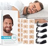 15 Stück Intake Breathing Nasal Strip, Intake Breathing Magnetischer Anti-Schnarch-Nasenstreifen, Impulse Breathing, Nasenpflaster Besser Schlafen und Atmen