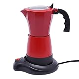 RUETERY Esspressokaffeemaschine klein Elektrischer Espresso-Kocher mit Basis, Aluminiumlegierung Base 360° Rotatable Kaffeemaschinen für 1-6 Personen geeignet das Büro und zu Hause.