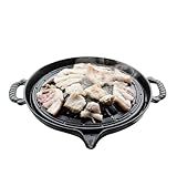 Gusseisen Grillpfanne | Steakpfanne für Outdoor Grill | Antihaft-Grillpfanne, 27,9 cm Grillplatte zum Kochen