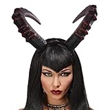 SOLUSTRE Halloween Dämon Hörner Stirnband OX Horn Gothic Steampunk Teufel Bull Hörner Kopfschmuck für Frauen Männer Mädchen Party Dekoration Cosplay Kostüm Verwenden