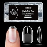 Modelones Nageltips- 500 Stück für Nägel Full Cover Nägel Tips Set Nagelspitzen Kit, Zum Aufkleben Nail Art Für Nagelstudios Starter DIY, 10 Größen Kurze Squoval