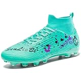 clofab Fussballschuhe Damen Herren Kunstrasen Turf Fußballschuhe Jugend Hallenschuhe Ground Outdoor Sportschuhe Für AG FG TF Fußball Trainingsschuhe (43,Grün/AG)