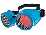 MFAZ Morefaz Ltd Schutzbrille Schweißen Sonnenbrille Welding Cyber Goggles Steampunk Goth Round Cosplay Brille Party Fancy Dress (Blue Grid)