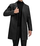GLESTORE Mantel Herren Wintermantel Lang Trenchcoat Herrenmantel Winter Coat Men Schwarz XL