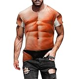 T-Shirts für Herren Sommer Cosplay Muskeln Serie 3D Gedruckt Fake Muskeln Lustiges T-Shirt Übergröße Harajuku Streetwear Vintage Basic Tees Tops Leicht Sportshirt Casual Muskelübung Shirts