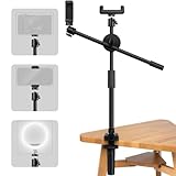 Tischstativ erhöhtes Stativ-Mobiltelefon 45-55 cm einstellbare kleine Kamera-Kamera-Ständer mit Klemme mit flexiblen Armen