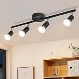 Glitzerlife LED Deckenstrahler 4 Flammig Wohnzimmer - Schwarz Deckenleuchte Modern Deckenlampe GU10 Deckenspot Schwenkbar 330°Drehbar Spot Strahler Decke Schlafzimmer Küche Flur Ohne Leuchtmittel