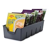 KONZEPT Gewürz Organizer für Schrank, Stapelbarer Gewürze Aufbewahrung, Gewürzbehälter aus Plastik, Gewürzorganiser Küche, grau