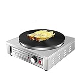 Elektrische Crêpes-Pfanne, 16,5 Zoll, große Crêpe-Maschine aus Edelstahl, für Blintzes, Eier, Pfannkuchen, Tortillas, für Snack-Bar zu Hause