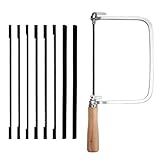 LaubsäGe Set 8 Sägeblätter DekupiersäGeblatt Bogensäge Handsäge Holz Präzise Schnitte Dekupiersäge Drahtsäge, Holzbearbeitungssäge, Multifunktionssäge, für Holz,Kunststoff(14/18/24 ZäHne)