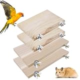 bangminda 4 Stück Plattform für Hamster Chinchilla Hamster Zubehör Set Kleintier Rechteckig Plattform Rechteckig Sprungbrett für Käfig Meerschweinchen Ratten Wellensittich Eichhörnchen Honiggleiter