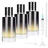 MirraSwit 3 Stück 50ml Parfümzerstäuber, Gradient Blue Runde Parfüm Zerstäuber für Damen und Herren, Sprühflasche Reise Parfum mit Zubehör wie Trichter, Parfumspender und Spritze für Reisen