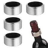 UERRY 4 Stück Tropfring Edelstahl Weinring Tropfenfänger Flanell-Tropfring Weinzubehör sicher und langlebig Silber für Home Bar Restaurant für Sekt Champagner oder andere Flaschen geeignet