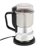 Susoso Getreidemühle, 500ml Elektrische Kaffeemühle mit Langes Netzkabel und Löffel, Pinsel für Trockene Produkte Silber, Schwarz