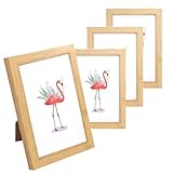 NCZCDZSW Bilderrahmen 10 x 15 cm Holzbilderrahmen Bilderrahmen Klein mit Halterung und Haken Holz Fotorahmen mit Acrylglas Photo Frames für Wandbehänge Oder Tischdekoration (Holzfarbe)