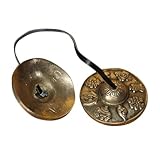 JOINPAYA 1Paar Meditation Cymbal Bell aus Nepal Hochwertige Handgefertigte Klangglocken für Yoga Meditation und Klangheilung Tragbares und Langlebiges Percussion Instrument