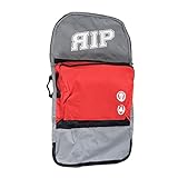 RIP Bodyboard-Rucksack, Reisetasche, mit Griffen und verstellbaren Trägern, für 1–2 Bretter bis 114,3 cm, große Außentasche, doppelseitiger Griff, Netz-Mikrofaser, Nass-Trocken-Tasche, Schwarz/Rot