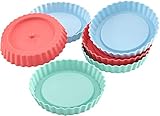 Lurch 83016 FlexiForm Tortelett 6er Set / 6 Backförmchen für 6 kleine Küchlein, aus 100% BPA-freiem Platin Silikon, pastel mix, 12.3 x 12.3 x 5 cm