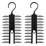 2 Stück Krawatten Halterung Krawattenhalter X Verstellbarer Kleiderbügel Aufhänger Kleiderschrank Organizer Krawattenbügel 360° Drehbar mit Rutschfestem Clip für Krawatten Gürtel Seidenschals