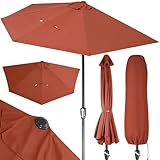 Kingsleeve® Sonnenschirm Halbrund 2,7m Abdeckung UV-Schutz 80+ Balkon Terrasse Halbschirm Terrassenschirm Balkonschirm Halbrundschirm Terracotta