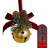 Glocke mit Samtschleifen – Weihnachtsglocke mit Schleife | rote Weihnachtsglocke | kleine Glocken | Weihnachtsanhänger aus Samt | Szene aus Samt | Schiffsglocke