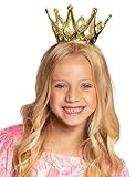 Boland 61591 - Krone Amy, 1 Stück, Größe ca. 9 cm, Gold mit Gummiband, aus glänzendem Kunststoff, Klettverschluss, Prinzessin, Prinz, Königin, König, Accessoire, Verkleidung, Karneval, Kostüm, Märchen