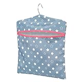 Kleeneze Wäscheklammerbeutel mit Haken - Wäscheklammerkorb für bis zu 50 Wäscheklammern, Wäscheklammerbeutel, für Socken, Unterwäsche, für drinnen/außen, 33 x 30 cm, blau