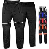 German Wear Herren Motorradhose mit Protektoren Textil Motorrad Hose Kombihose herausnehmbar washbar Futter wasserabweisend Schwarz - 54
