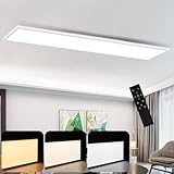 cliheet Deckenlampe LED Deckenleuchte Panel - Küchenlampe Dimmbar mit Fernbedienung Deckenbeleuchtung Flach 42W Küche Lang Wohnzimmerlampe Deckenpanel 100x25 cm für Wohnzimmer Büro Schlafzimmer