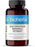 Brokkoli Kapseln Extrakt aus Brokkolisprossen - 60 Kapseln mit 400mcg Sulforaphan und Selen, vegan, hochdosiert, mit Laborprüfung,PZN 17192009 BIOHERBA