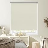 Verdunkelungsrollo Klemmfix Ohne Bohren 115 x 70 cm Blickdicht Und Sonnenschutz, Tag-Nacht-Rollo Ohne Bohren Maßgeschneiderte Größe Rollo für Tür & Fenster, Beige
