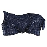 Imperial Riding - Outdoordecke 600D IRHSuper-Dry Stardust – als Regendecke, Übergangsdecke & Winterdecke – wasserdichte Weidedecke mit Füllung – Pferdedecke in Schwarz – 135cm (300g)